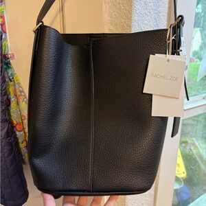 Rachel Zoe Black Pebbled Leather Shoulder Bag